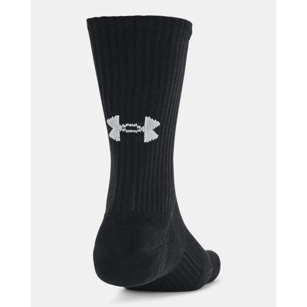 Under Armour  Training Cotton Unisex Socks Black Crew‎ Athletic Performance Sock